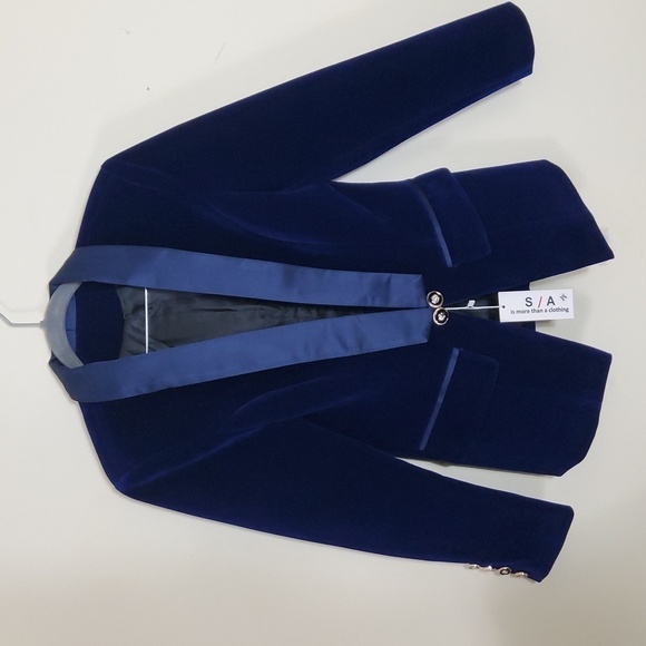 S / A  Velvet Slim Fit Blazer Size M - Picture 1 of 7